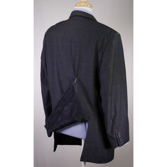 Brooks Brothers Gray Blue Windowpane Wool 2-Btn Sportcoat Blazer 48R - Picture 7 of 9